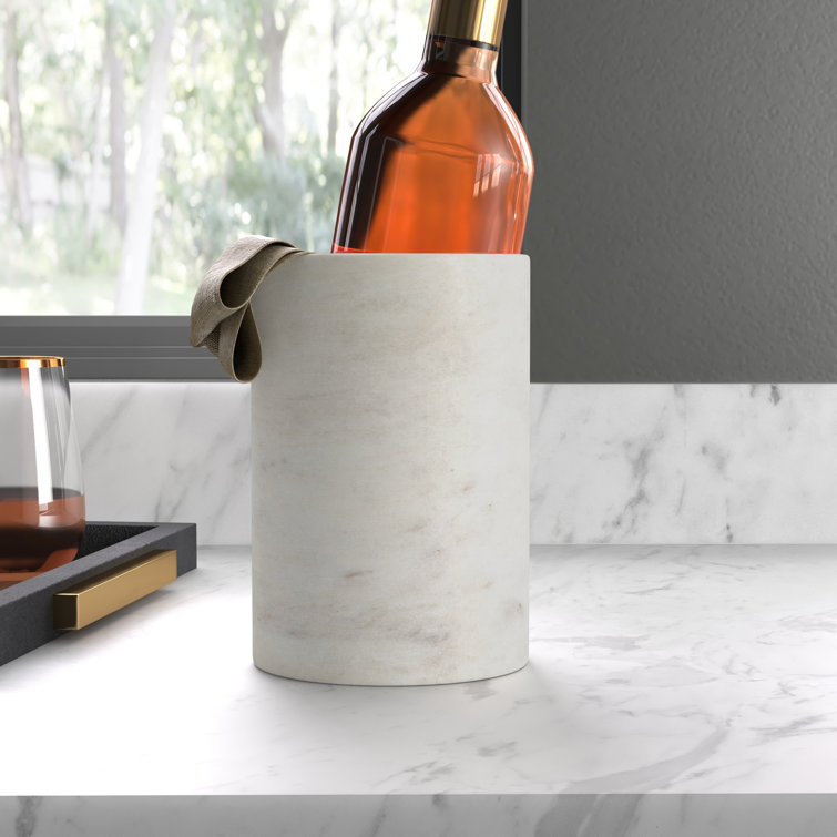Joss & Main Delray White Marble Wine Chiller Wayfair
